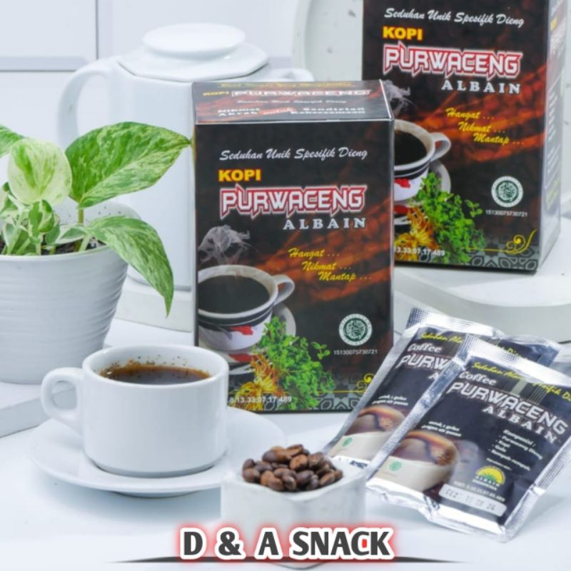 

Purwaceng Kopi Albain Box isi 5 Sachet Minuman Herbal Khas Dieng Wonosobo