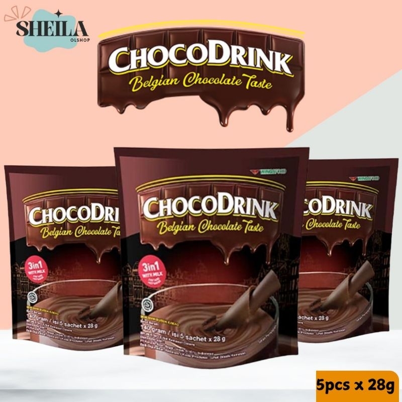 

Choco Drink Minuman Instan Belgian Cokelat 28g Isi 5 pcs