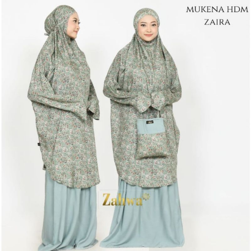 Mukena Bali Tunik Berlengan HDM Mini Flower Rok Polos (atas bawah/putusan)