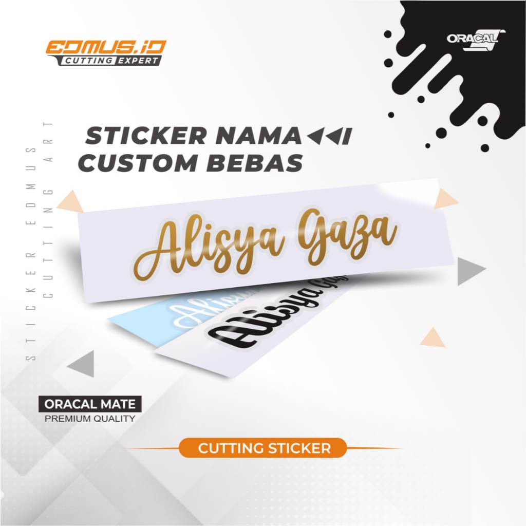 

Stiker Nama Custom - Sticker Cutting Custom, Bahan Oracal, Anti Air dan Awet