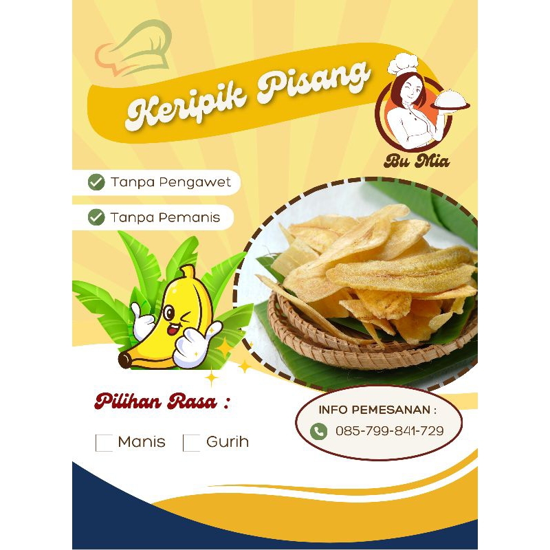 

Keripik Pisang Homemade kemasan 250 gr, 500 gr, dan 1kg