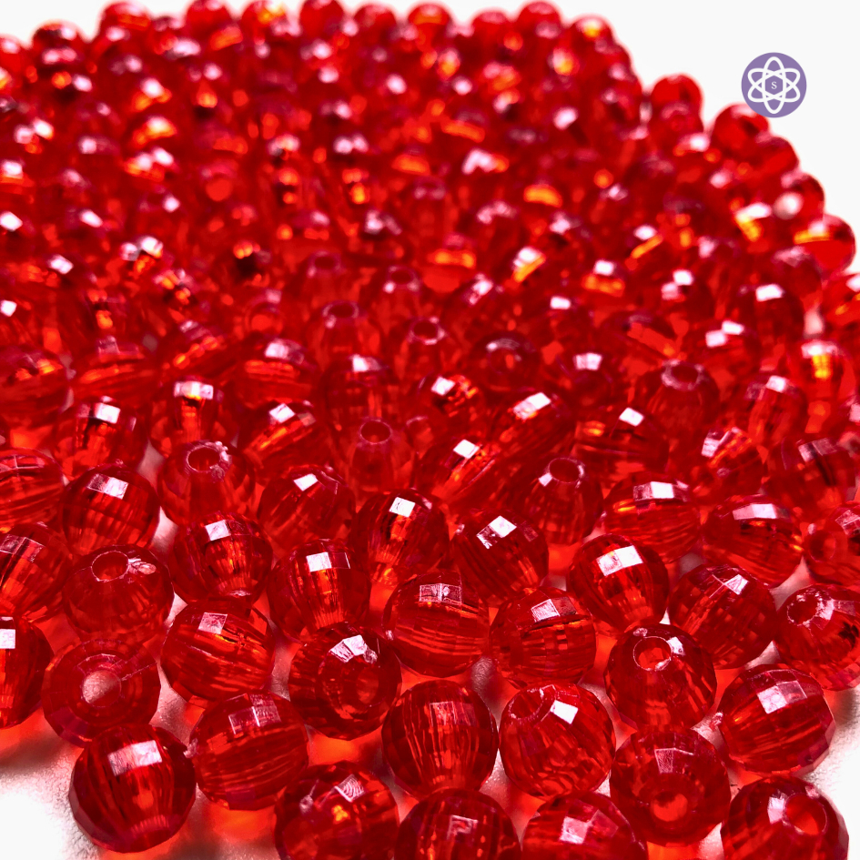 10 gr Manik Akrilik Bulat Merah 10mm