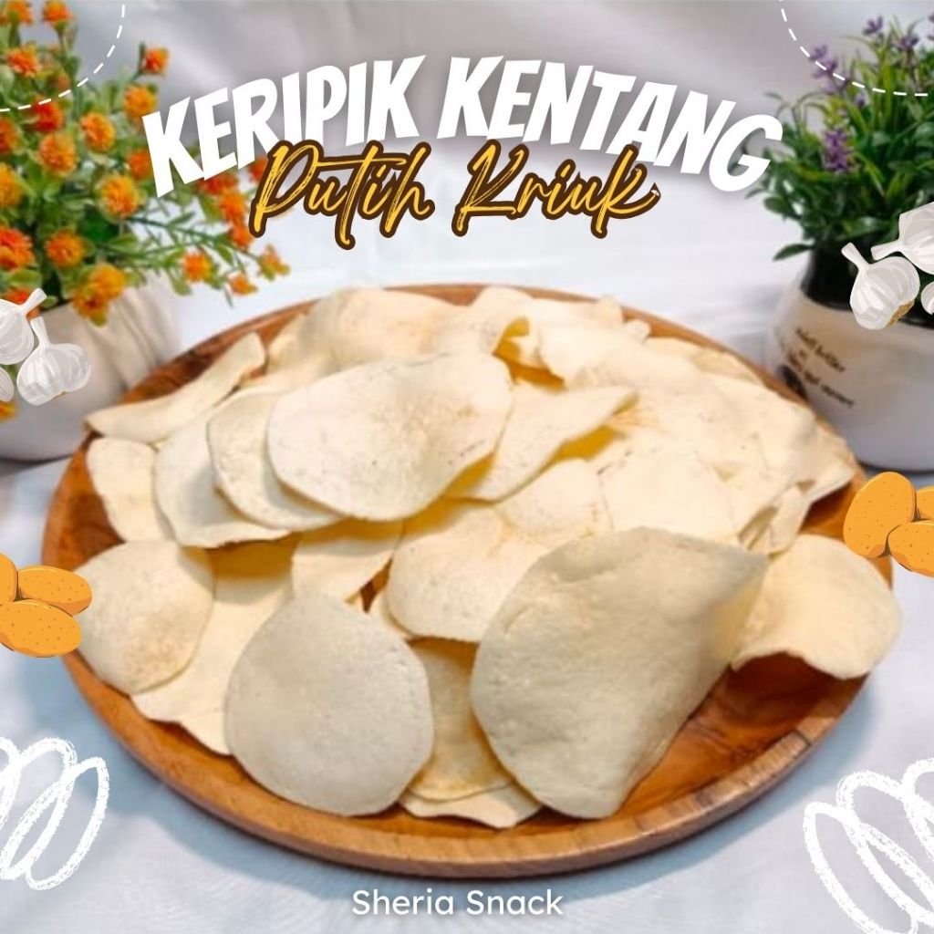 

Keripik Kentang Putih Asin Gurih Renyah - 250gr