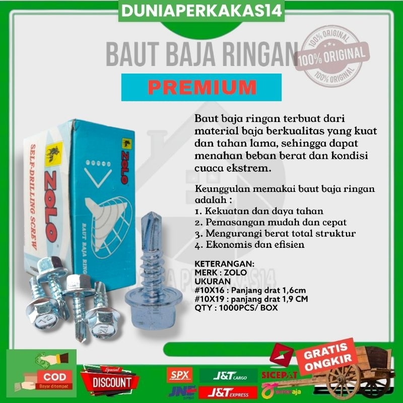 1000 PCS BAUT BAJA RINGAN PREMIUM ZOLO