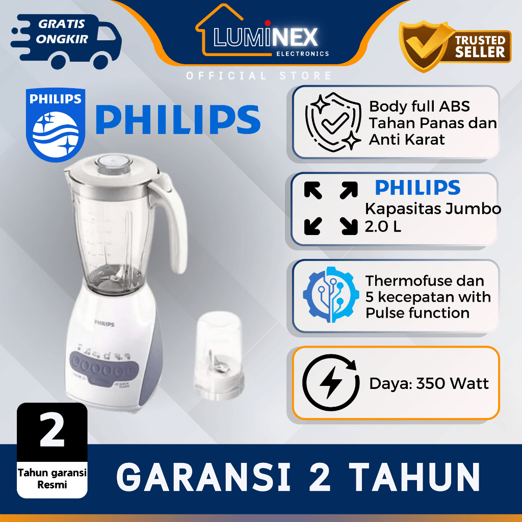 Blender 2 in 1 Plastik Philips HR 2115