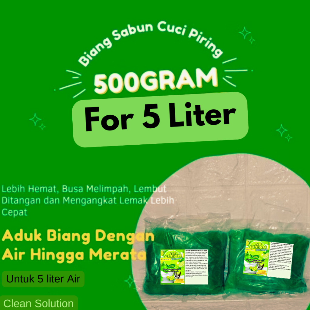 Biang Bahan Pembuat Sabun Cuci Piring Jadi 5 Liter - AF CLEAN Formula Biang Sabun Cuci Piring
