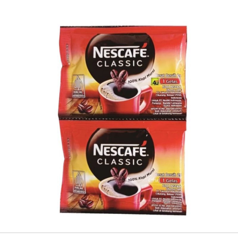 

1pak isi 10 sachet kopi nescafe classic 2 gram