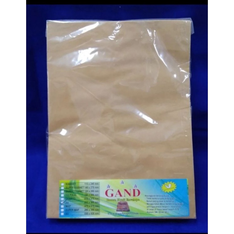 

CZCLB541 Amplop Coklat Folio F4 Gand 8 gr 1 lembar