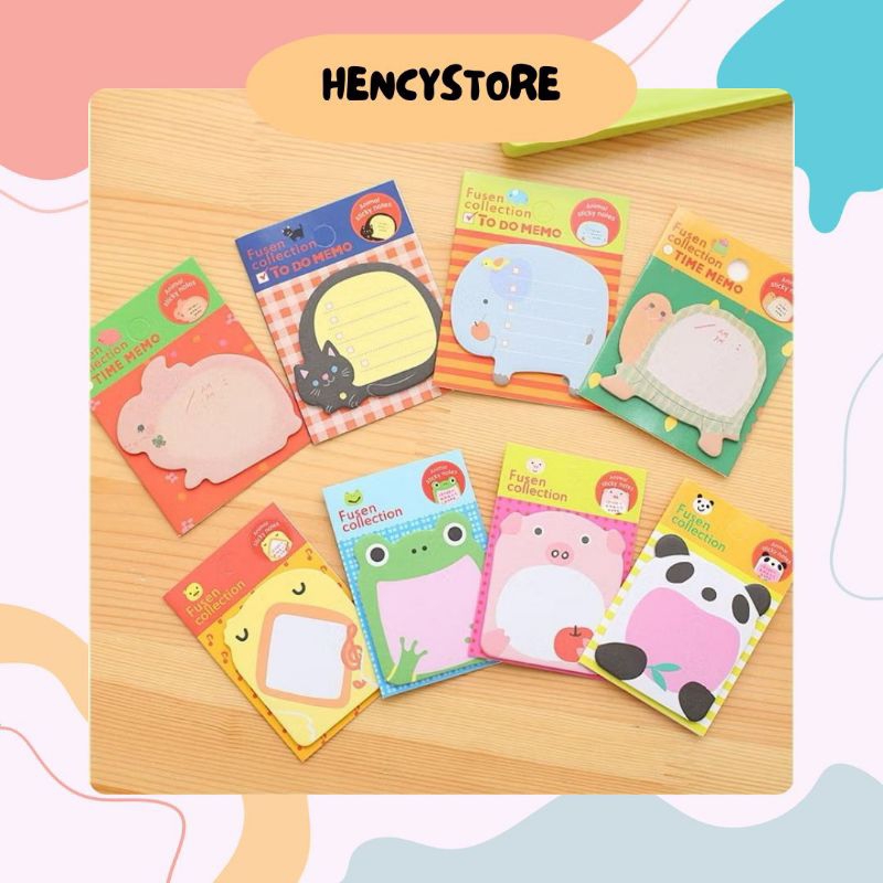 

(HencyStore) MEMO STICKY NOTES ZOO ANIMAL BUKU CATATAN KECIL MINI BOOK KARAKTER LUCU
