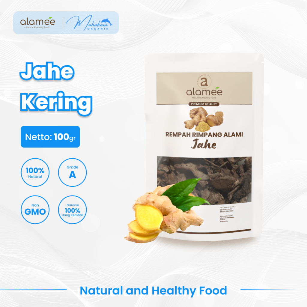 

ALAMEE Jahe Iris Kering Dried Ginger Organik Alami Spice Rempah Rimpang 100gr