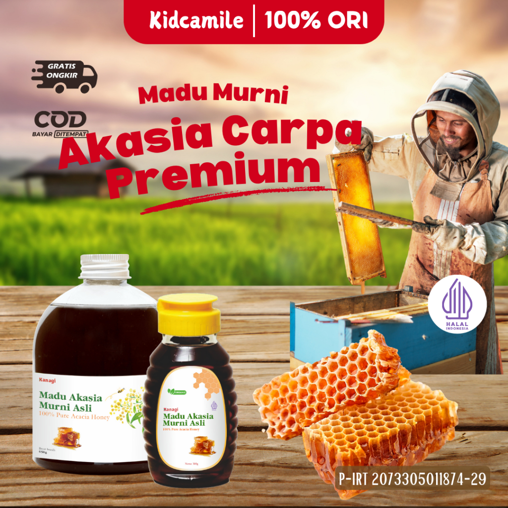 

Kanagi Madu Murni Nektar Akasia Carpa (Raw Honey) Asli Hutan Riau Sumatera Sertifikat Dinkes P-IRT