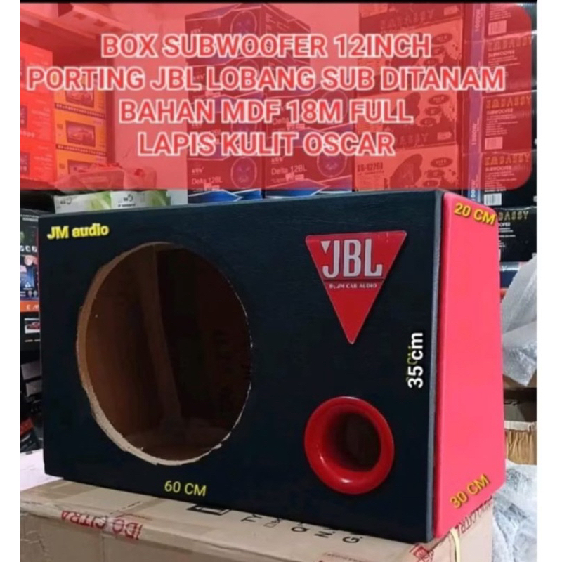 Box SUBwoofer 12inch JBL Porting Bahan MDF Full 18mm Dilapis Kulit Oscar