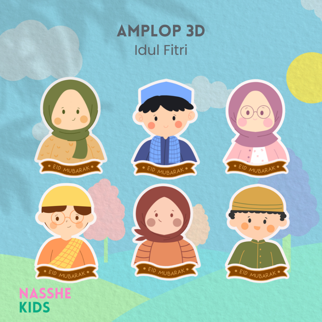 

NASSHE KIDS - AMPLOP LEBARAN IDUL FITRI KARAKTER 3D (ISI 10 PCS) 3