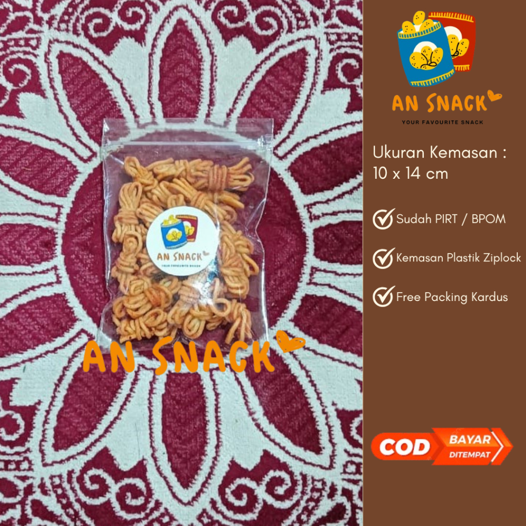 

AN SNACK - MIE GULUNG PEDAS GURIH 60GR 5.000 - MIE GULUNG PEDAS ENAK - SNACK KEKINIAN