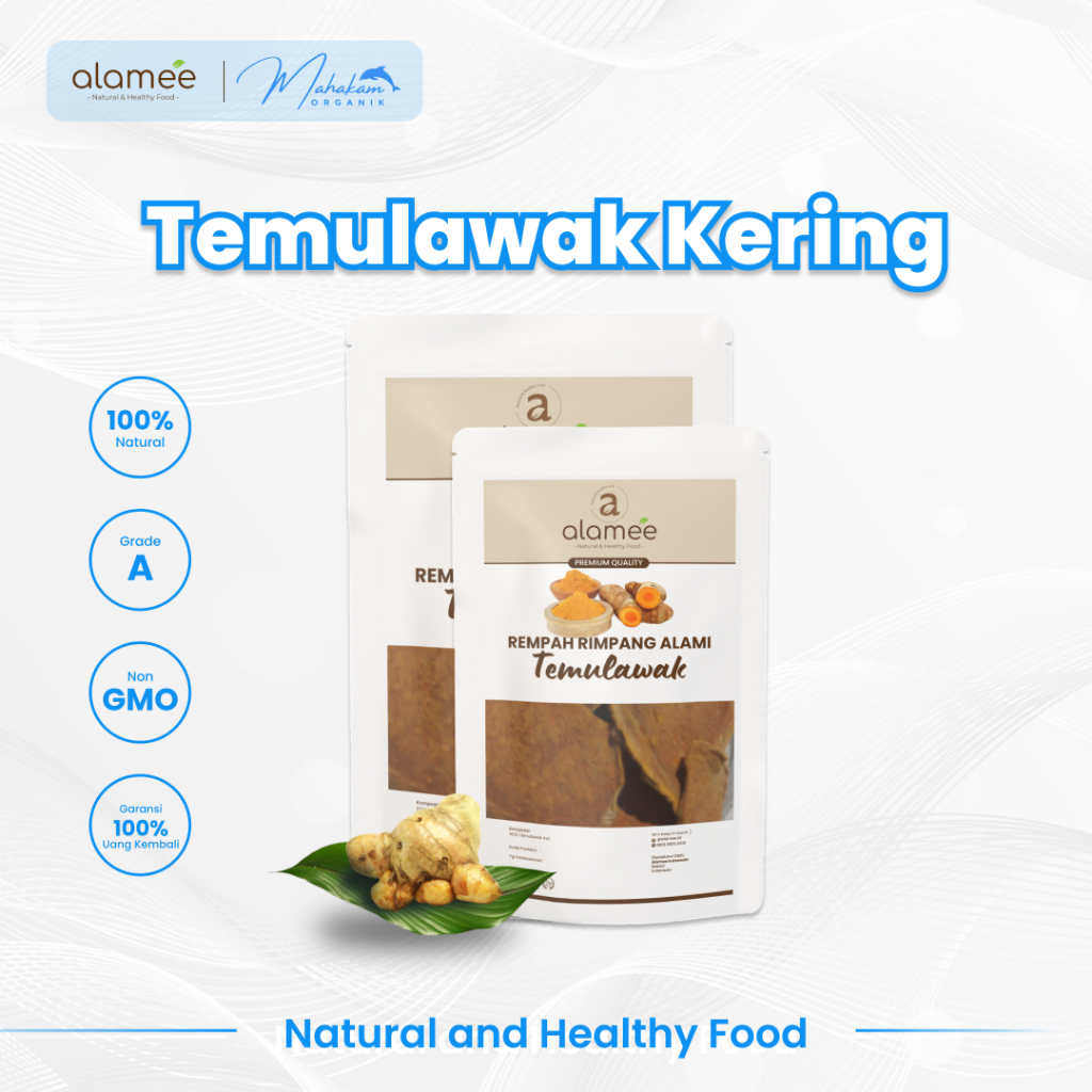 

ALAMEE Temulawak Rempah Kering Iris Dried Curcuma Temu Lawak Rimpang Organik Alami Spice