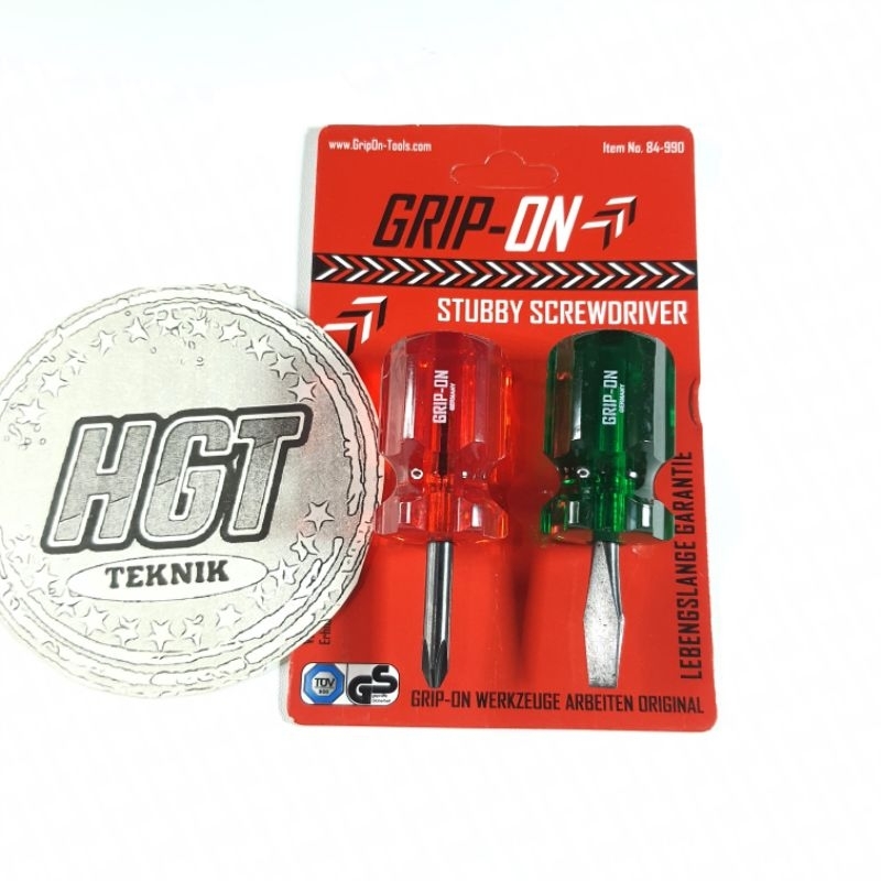 Grip On Obeng Cebol set min plus Stubby Screwdriver Set Obeng pendek