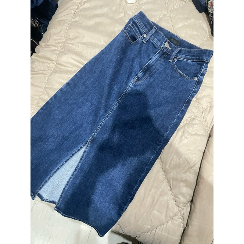Rok Jeans Midi Uniqlo (Preloved)