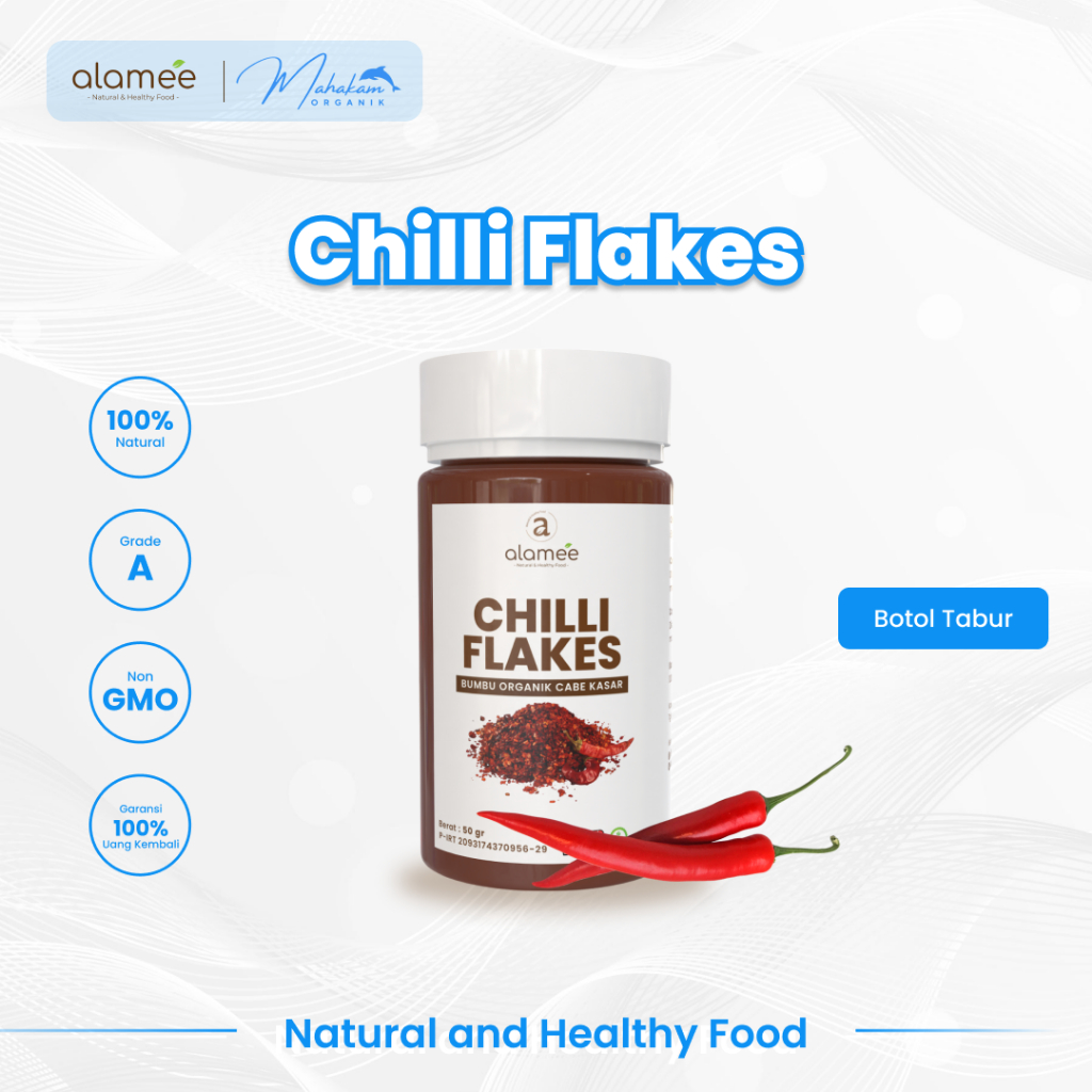 

ALAMEE Chilli Flakes Cabe Bubuk Kasar Cabai Cabe Chili Bumbu Dapur Instan Organik Seasoning Tabur