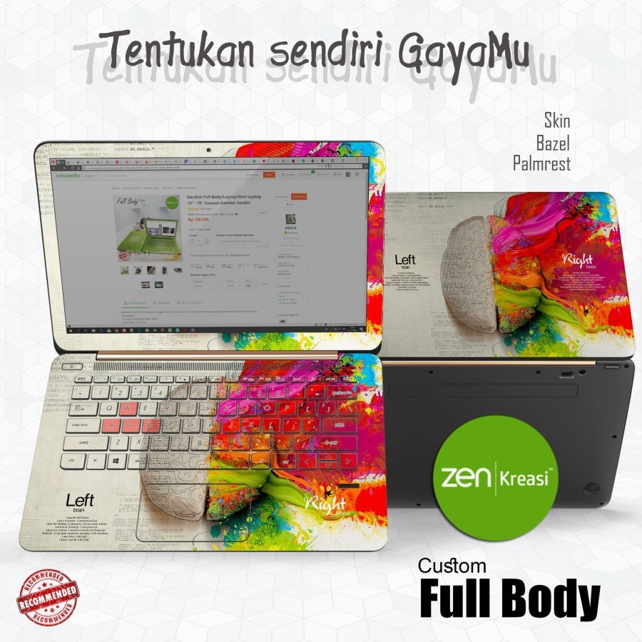 Garskin Laptop FullBody Carbon| Garskin Laptop Hitam | Stiker Laptop Gambar Custom