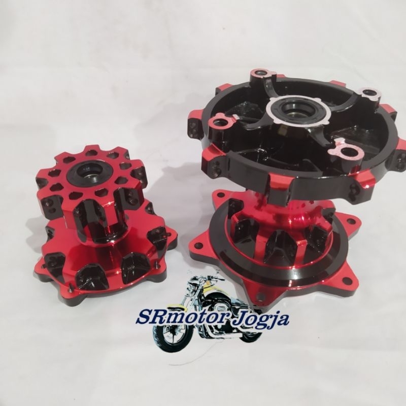 TROMOL CRF 150 DEPAN BELAKANG HOLE 36/36 TROMOL DEPAN BELAKANG CRF 150 BLACK RED DOBEL BEARING TROMO
