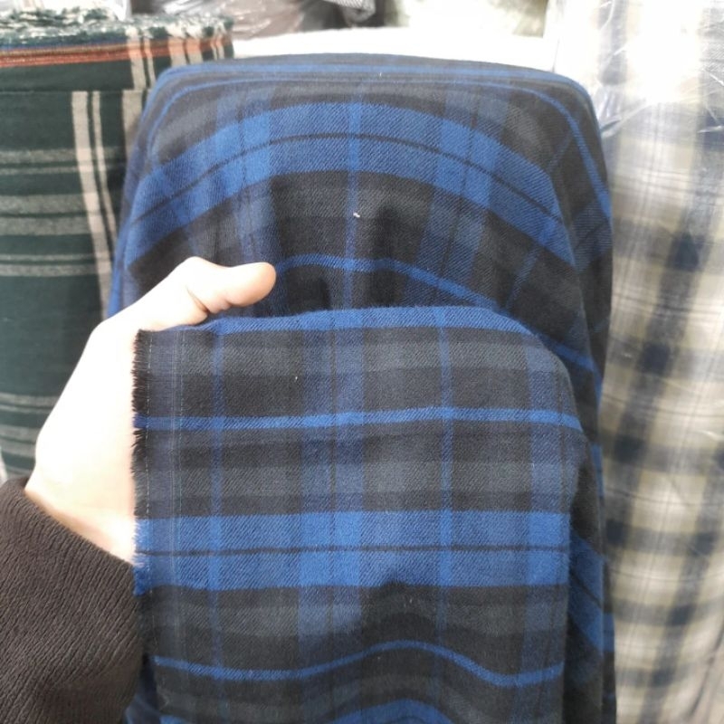 KAIN KATUN FLANNEL KOTAK | Harga/0,5m | kain katun flanel meteran | bahan kemeja flanel | kain katun