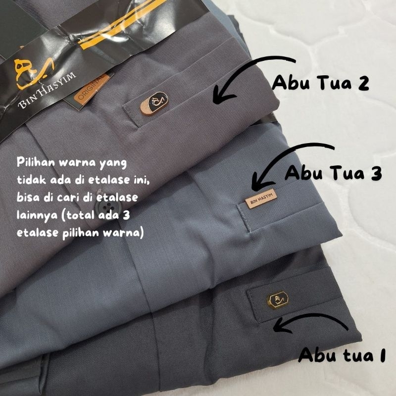 Koko Safari Bin Hasyim Warna Abu Tua Kantong Samping Kerah Sanghai Bahan Toyobo