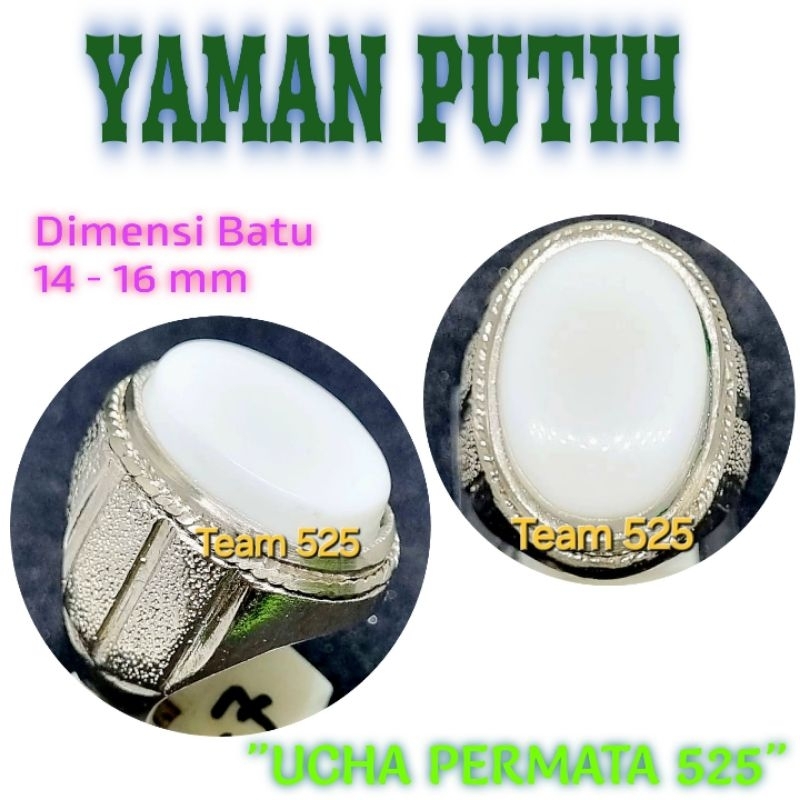 Cincin batu yaman putih asli original yahman / yahmani / habasy / ahmer