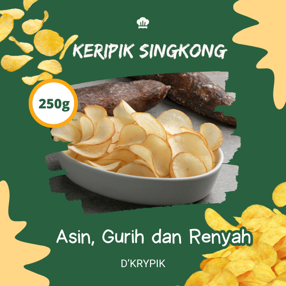 

Keripik singkong asin, gurih dan renyah 250 gram