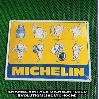 Enamel Vintage Michelin - Logo Evolution (30cm x 40cm)
