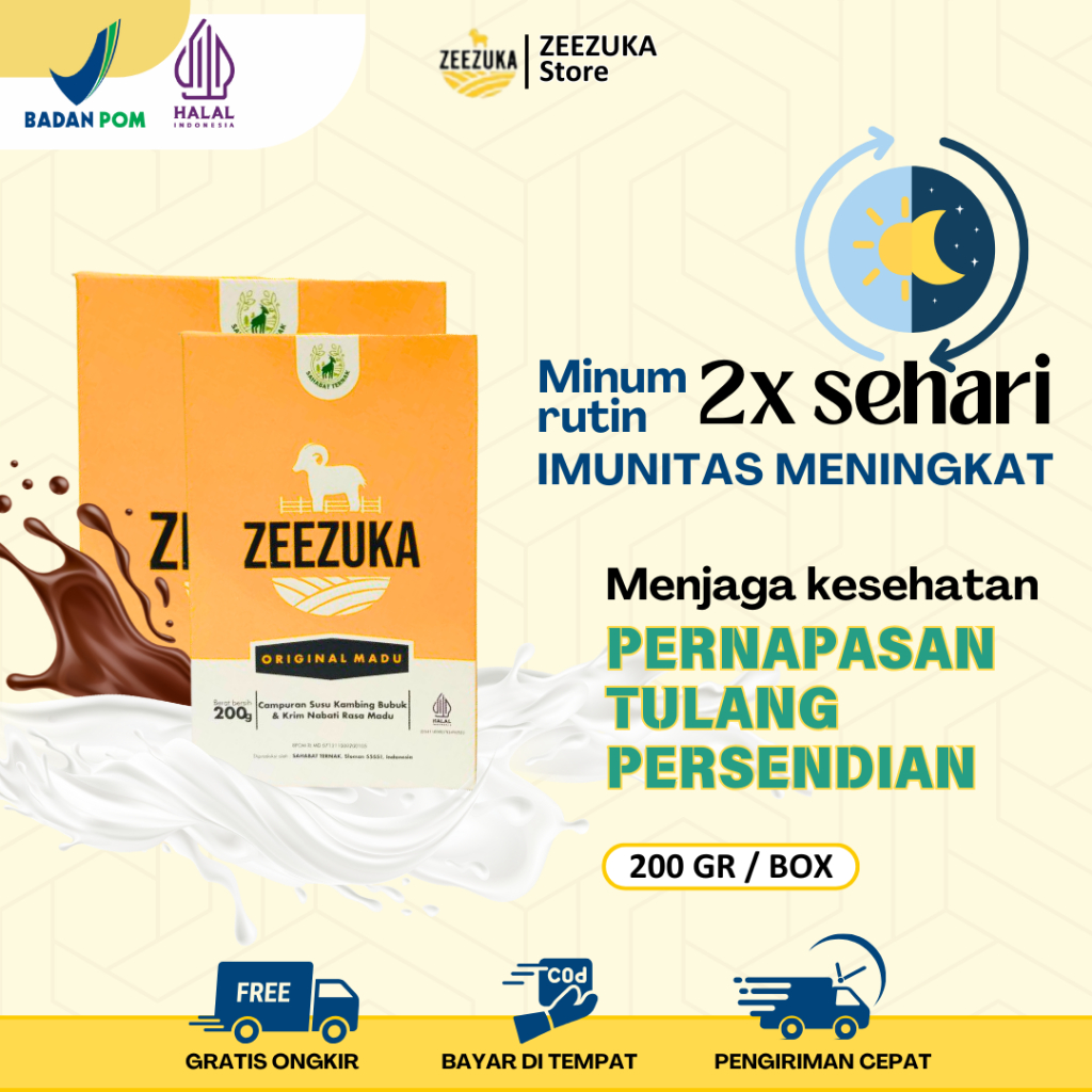 

ZEEZUKA Susu Kambing Pernapasan Tulang Sendi 200gr per Box