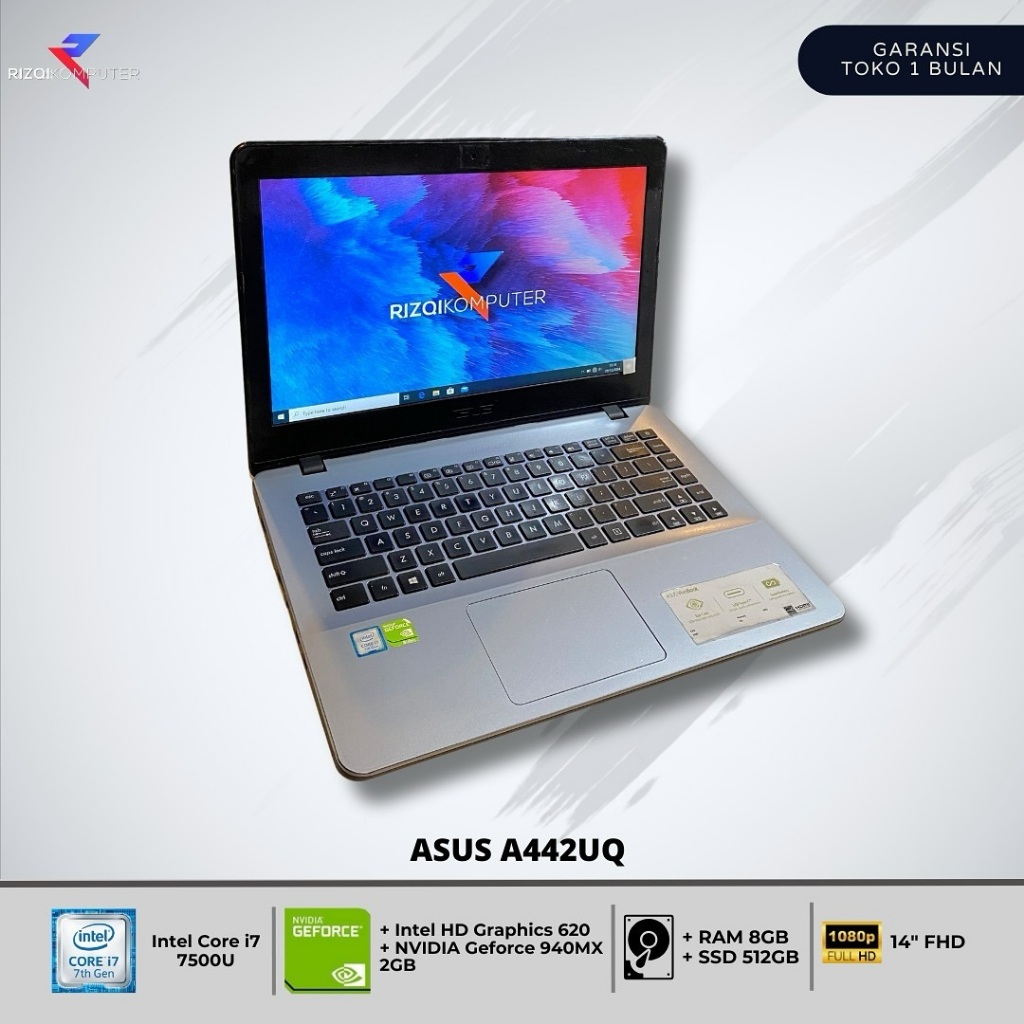 Asus A442UQ  Intel Core i7-7500U Ram 8GB SSD 512GB sbaya
