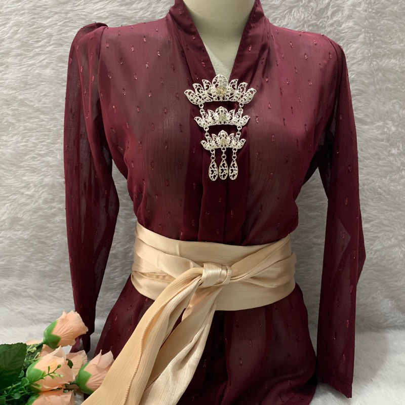 Kebaya sifon yoryu uragiri/kebaya lengan panjang kringkel/kebaya terbaru