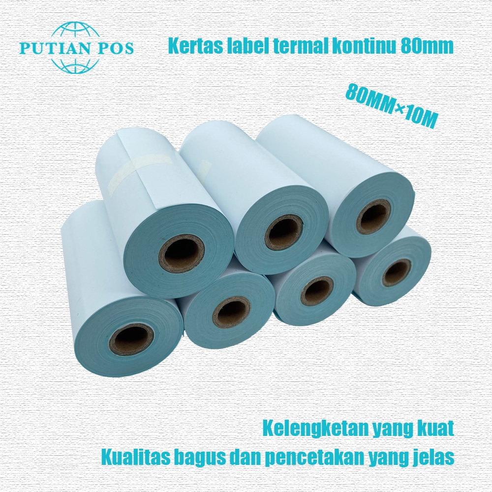 

Gulungan Kertas Termal PUTIAN POS 80mm Stiker Label Kontinu, banyak jumlah berbeda