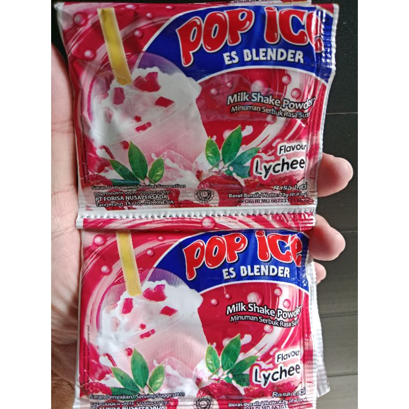 

Pop Ice Rasa Lychee 1 Renceng isi 10 Sachet