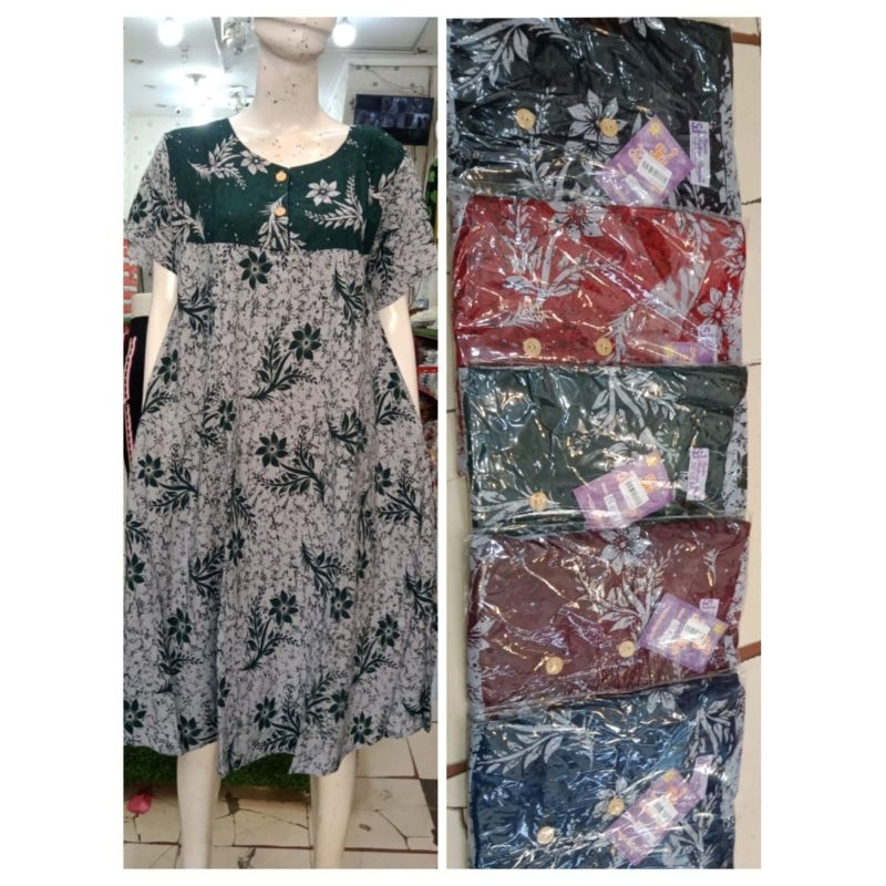 Sutra ungu klok daster busui | batik kancing | sutra ungu klok L | batik sutra ungu