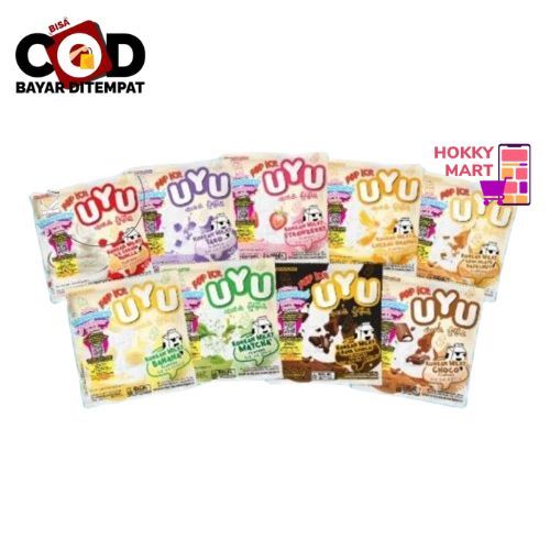 

[ HOKKY ] Pop Ice Uyu Koren Milk Milky Renceng isi 10 Sachet Dark Choco Banana Hazelnut Chessu Orange Taro Vanilla Matcha Stroberry