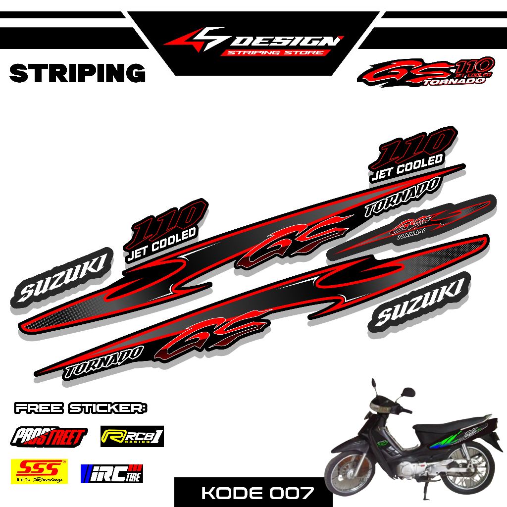 07 STICKER STRIPING GS TORNADO BAHAN VINYL, HOLOGRAM, UV TRANSPARENT