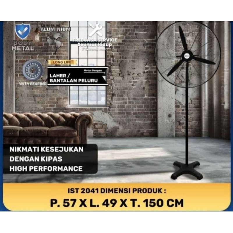 SEKAI KIPAS ANGIN BERDIRI IST2041 / KIPAS TORNADO BESI 20 Inch - IST 2041 / STAND FAN SEKAI IST2041 