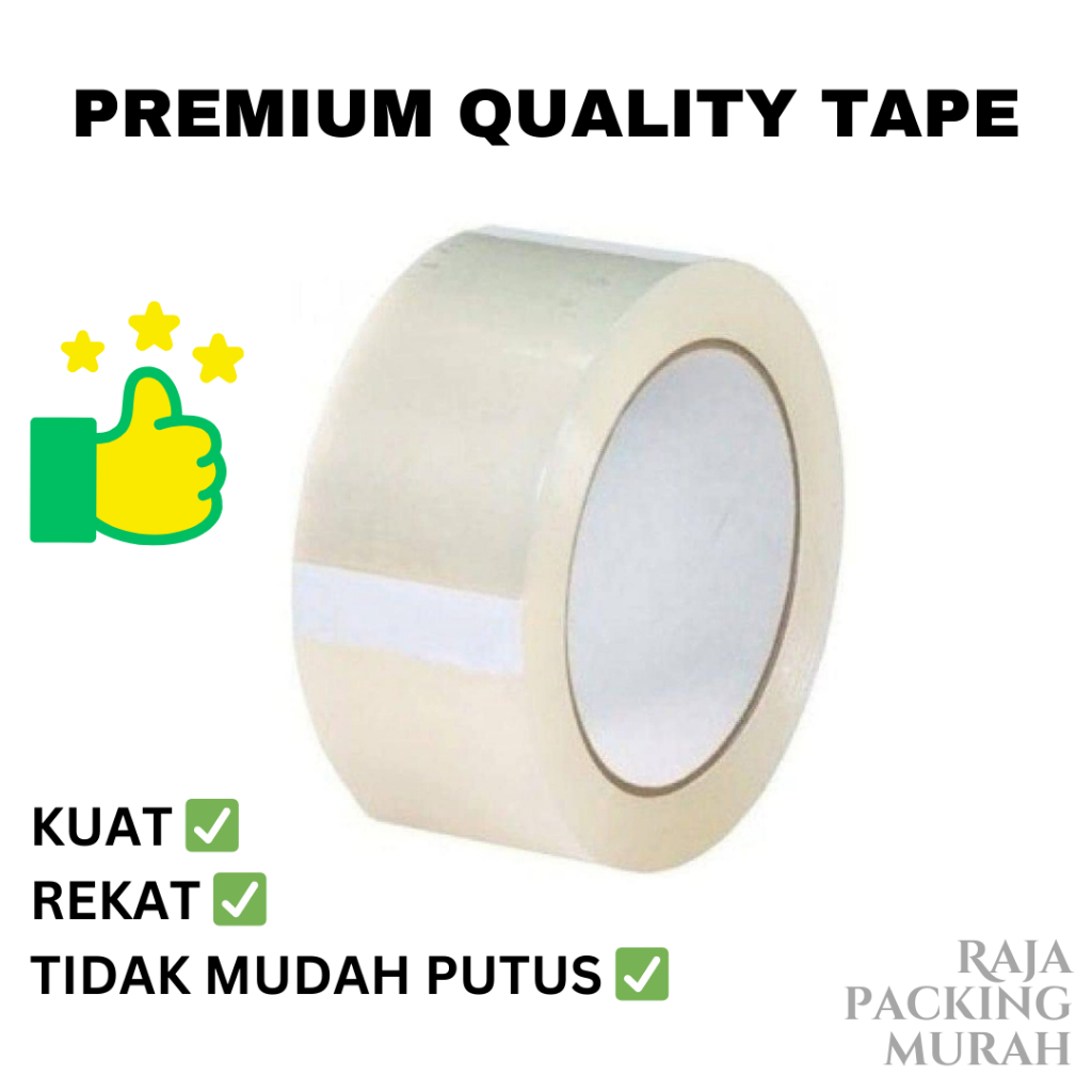 

Lakban 100 Yard 45 mm - PREMIUM QUALITY - TERMURAH - Raja Packing Murah