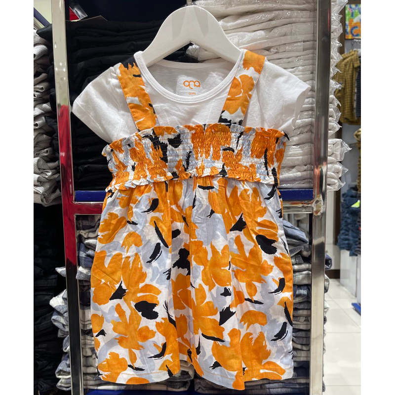 DRESS OVERALL ANAK ORI BRAND QNA (1-4 Tahun)