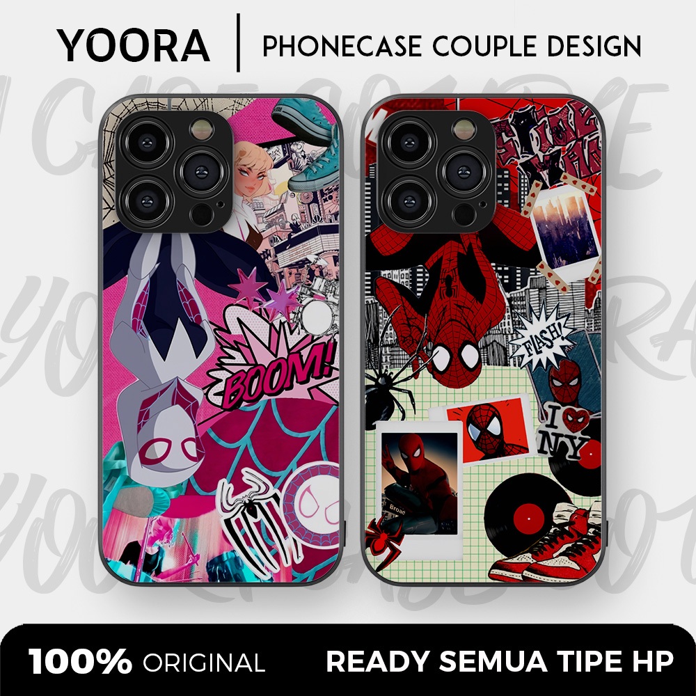 [SPI07] Custom Case Couple Spiderman Spidergwen Premium Bisa Untuk Semua Tipe Hp