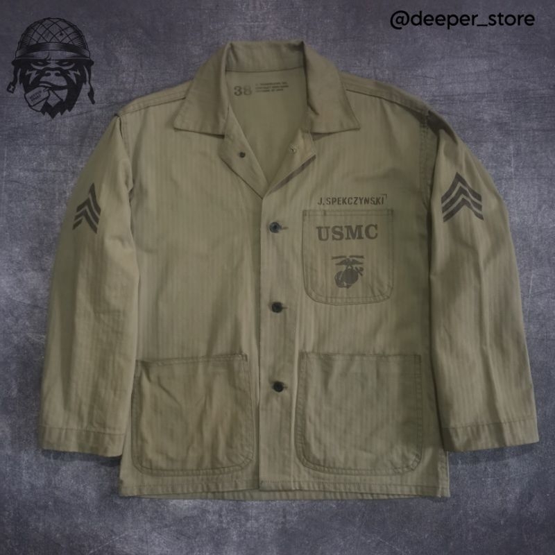 P41 HBT  USMC 𝗥𝗘𝗣𝗥𝗢 / USMC SHIRT ARMY / HBT SHIRT US.ARMY / Bukan OG107 shirt / bukan M65 field jack