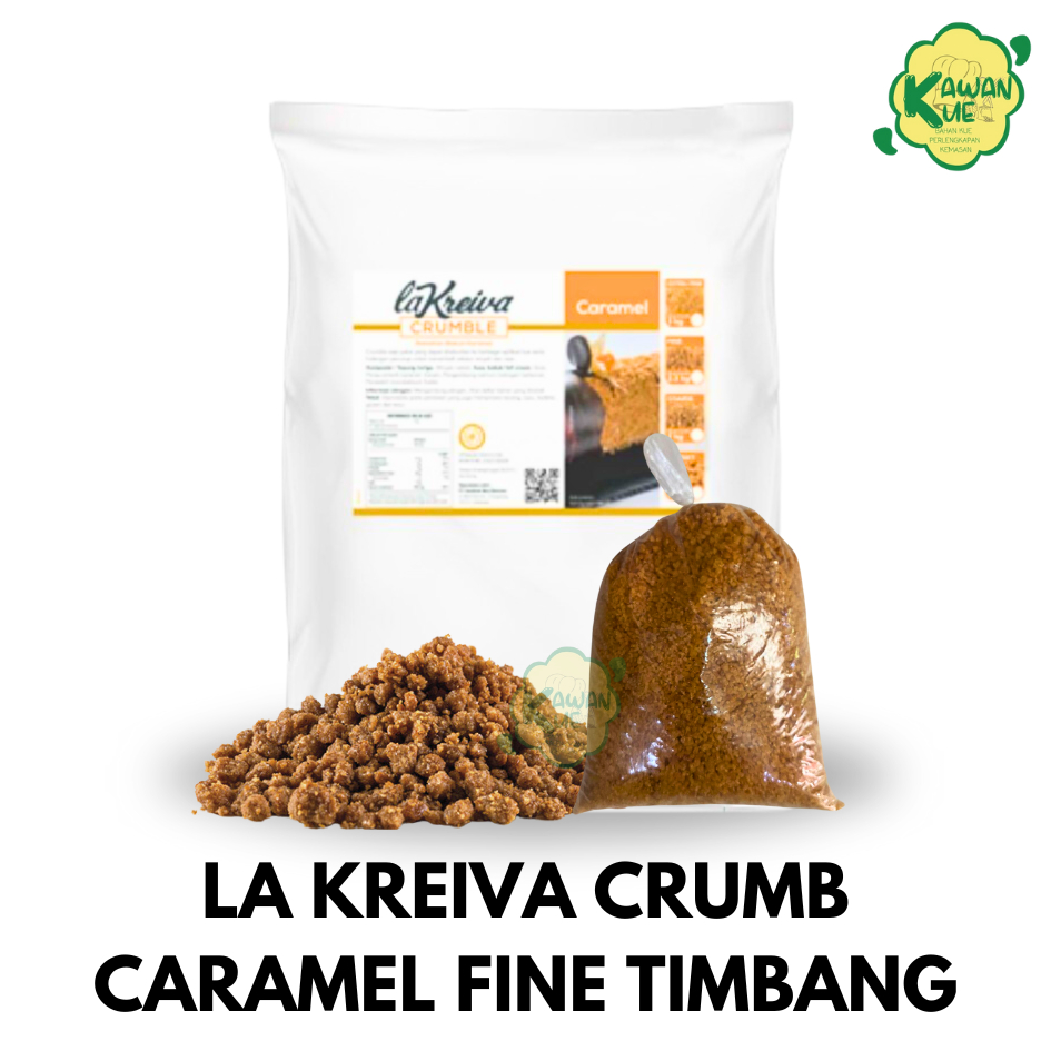 

La Kreiva Crumb Caramel Fine Kemasan Timbang / Cookies Crumble / Topping Kue