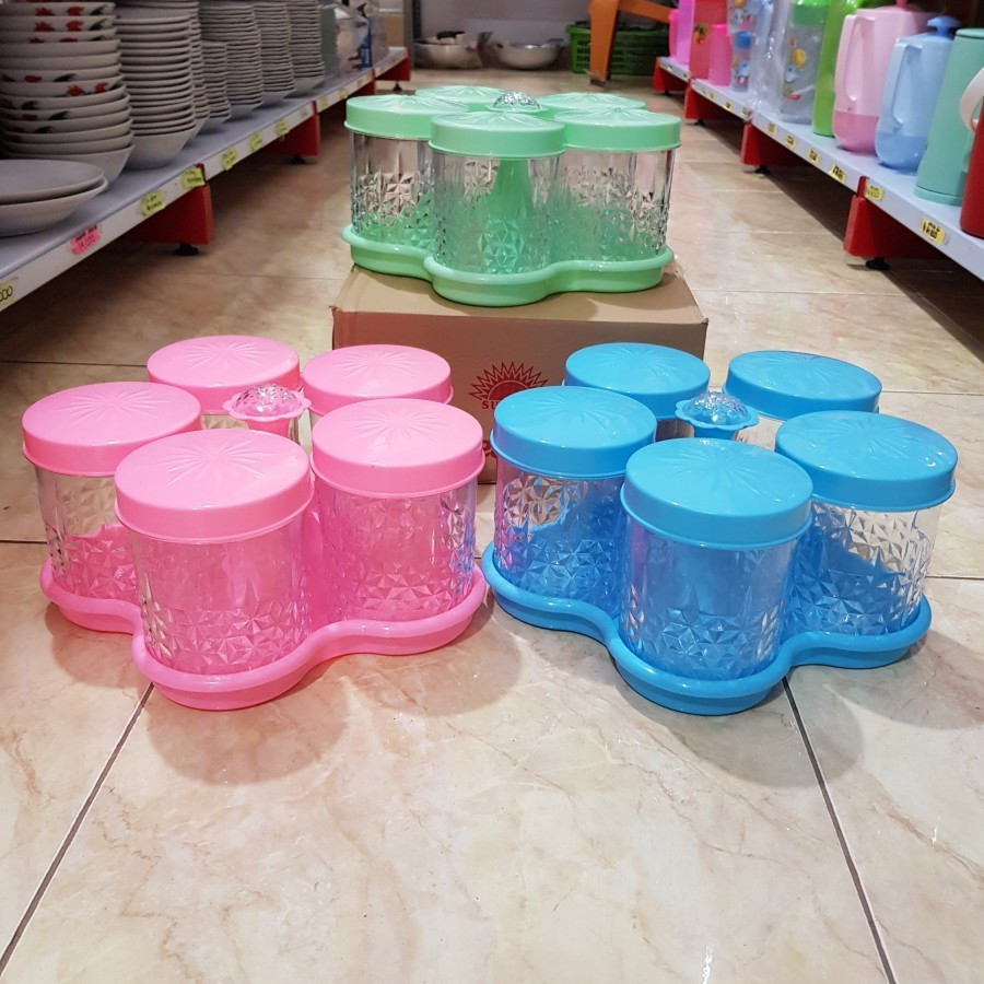 Toples kue set kristal sunrise/toples serbaguna 5 kristal/ toples raya lebaran akrilik