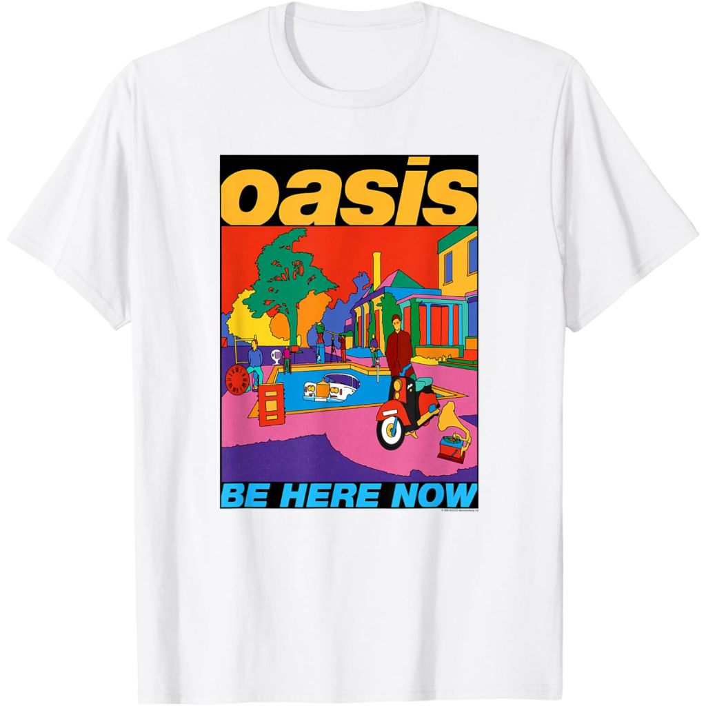 Baju Dewasa Oasis – Be Here Now Colour T-Shirt Fashion Pakaian Atasan Kaos Laki Pria Wanita Model Te