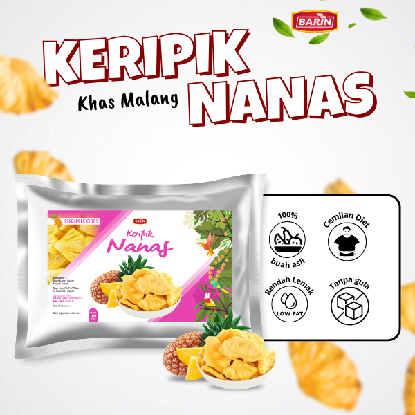 

Barin Keripik Buah Nanas Cemilan Diet Sehat Khas Malang