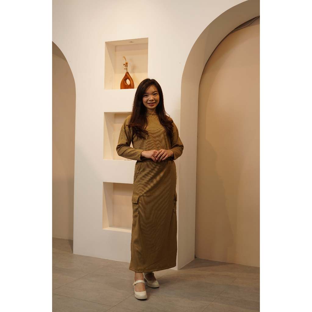 Missty Freeteen Blouse Kaos Rok Wanita One Set Warna Cokelat Best Seller Kekinian (Stella09)