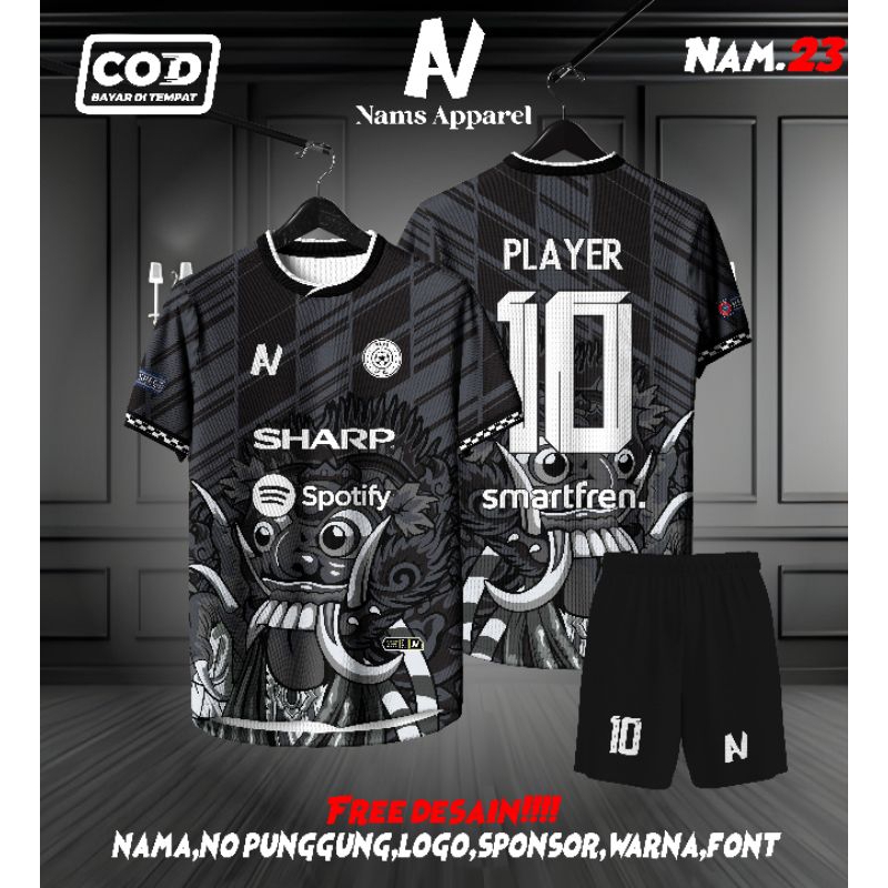 JERSEY FUTSAL / SEPAKBOLA FULL PRINTING BARONG KEREN BEBAS CUSTOM DESIGN FREE NAMA DAN NOMOR PUNGGUN