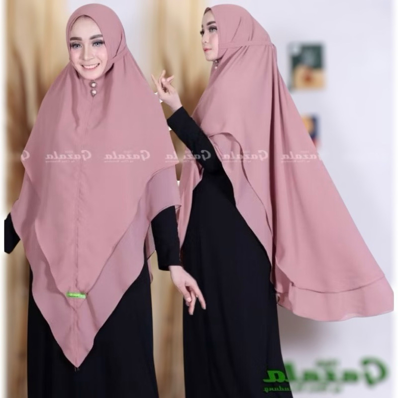 Jilbab Khimar syari seruty babydoll non pad tali l