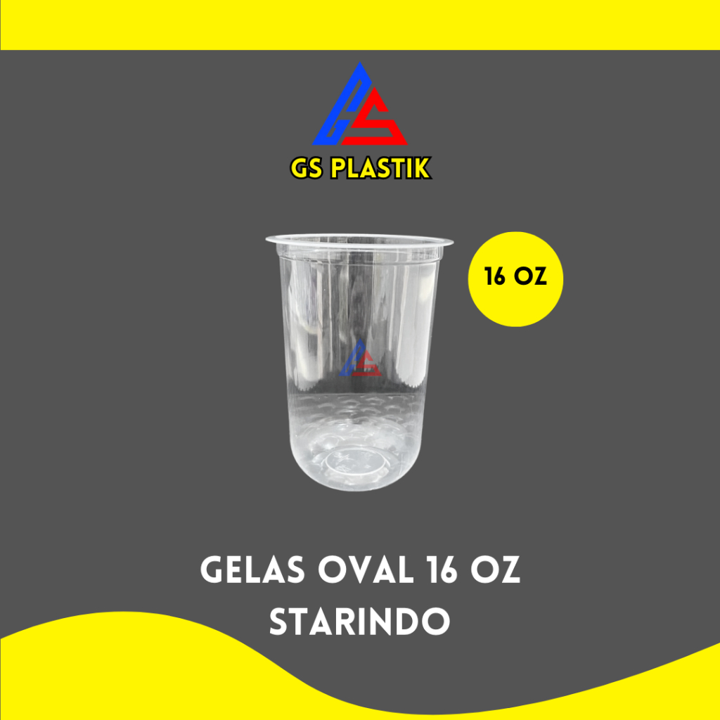 Gelas Oval Cup Oval 16 oz Starindo 50 Pcs Cup Kopi Gelas Es Teh Gelas Jus